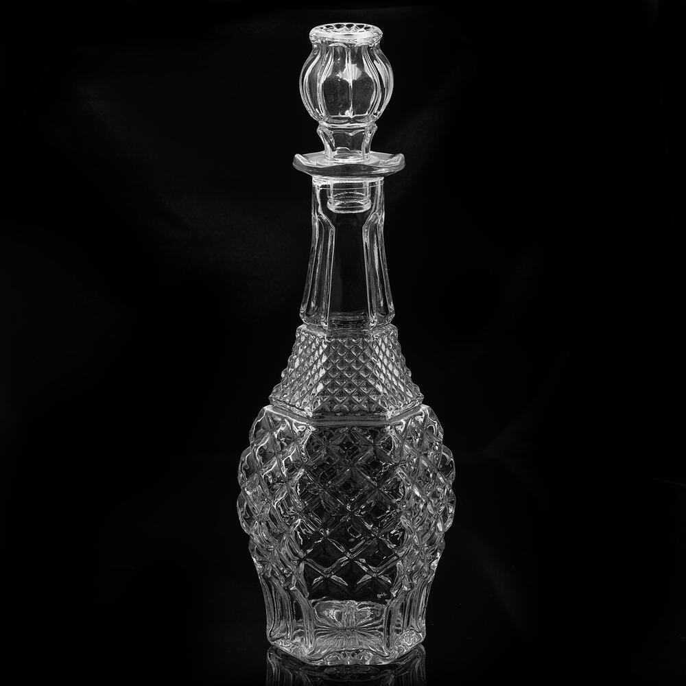 Vintage Anchor Hocking Wexford Glass Decanter w/Stopper MCM Barware LiquorCarafe